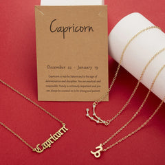 Zodiac Sign Layered Necklace Set