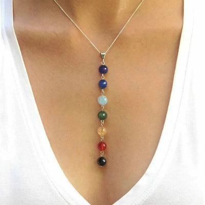 7 Chakra Stone Necklace & Bracelet Set