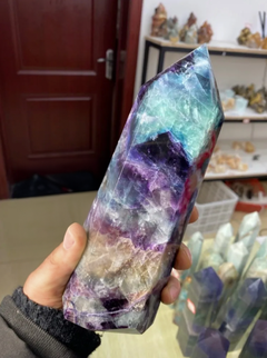 Large Rainbow Fluorite Tower