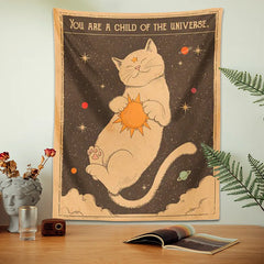 Cosmic Love Cat Tapestries