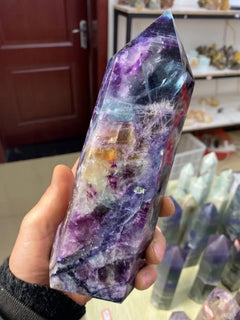 Large Rainbow Fluorite Tower