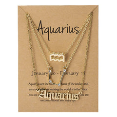 Zodiac Sign Layered Necklace Set