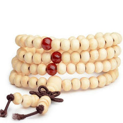 White Sandalwood Mala Beads