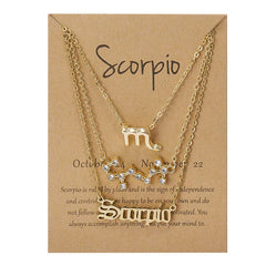 Zodiac Sign Layered Necklace Set