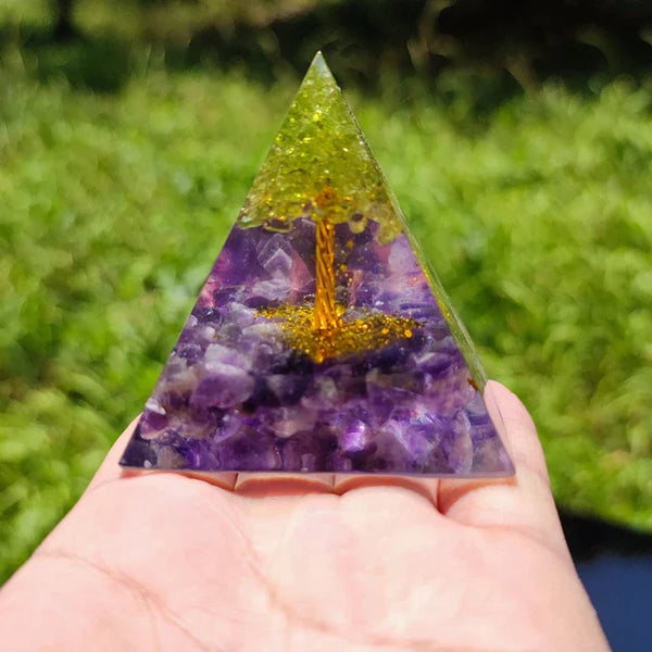 Amethyst Tree of Life Orgonite Pyramid